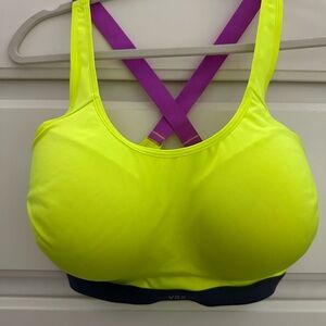 VSX Victoria Secret Neon Yellow Racerback Sports Bra 36DDD
